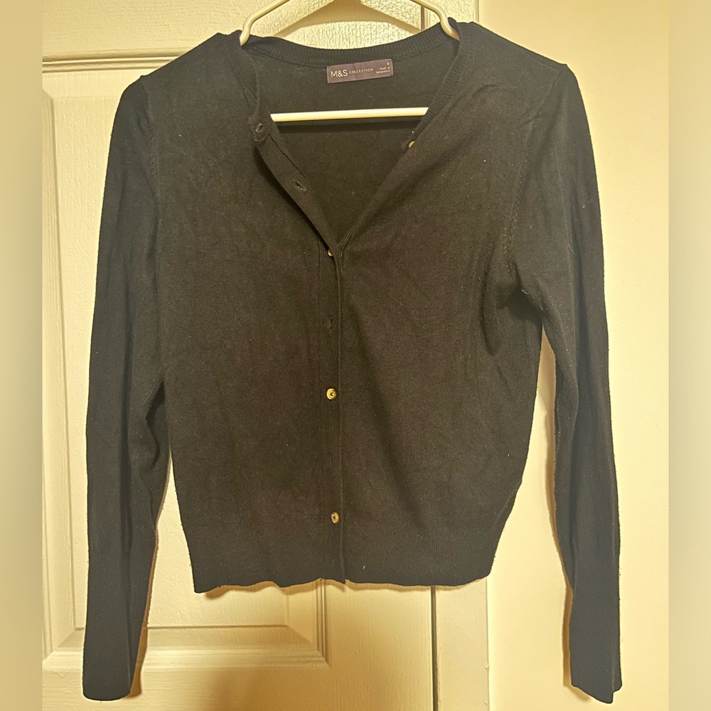 Marks and Spencer - Black Cardigan (Women - Small Size)